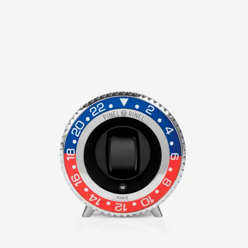 TWIN GMT Blue & Red/Silver Watch winder - Pinel et Pinel