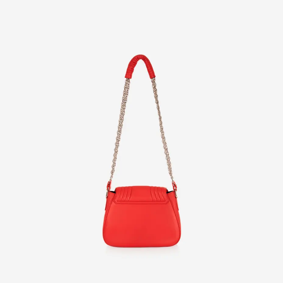 Joan M Leather shoulder bag Colors Red (L) int. Flanelle
