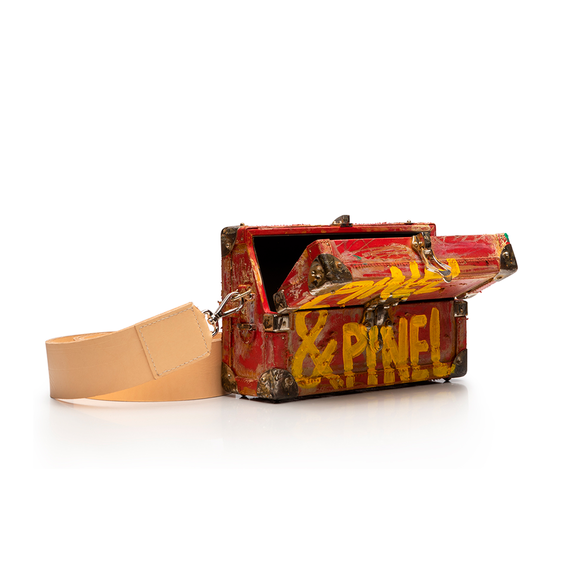 Edition limitée Mini malle Pinel et Pinel x Joris Ghilini - Calfskin red #16